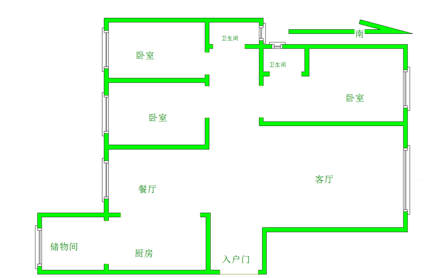 城区城南精装3室2厅2卫二手房出售11