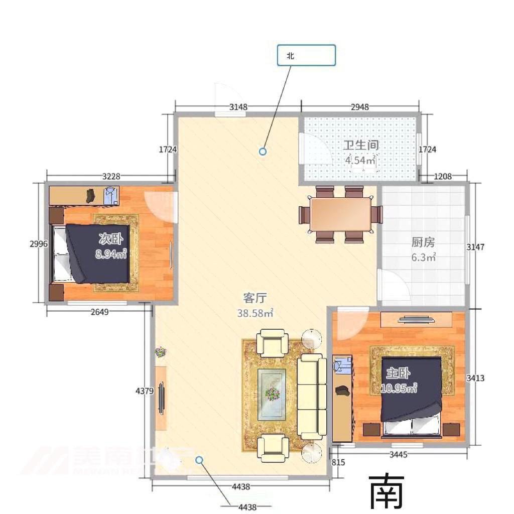 名都福邸,电梯中层 随时办本 两室 全明户型10