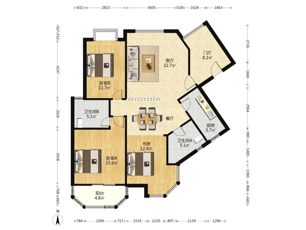 新城区建工路普通3室2厅2卫二手房出售9