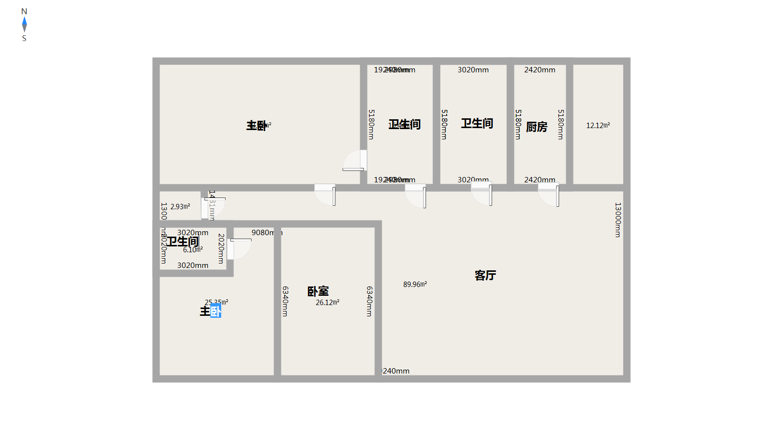 江南福地,江南福地横厅设计 双主卧三卫 品质盘 视野爽翻13