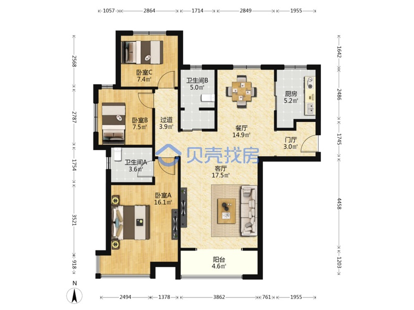 灞桥区其他精装3室2厅2卫二手房出售13