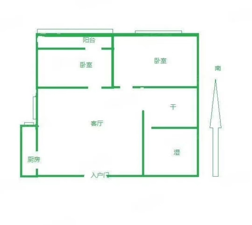 东昌府区东昌府毛坯2室2厅1卫二手房出售9