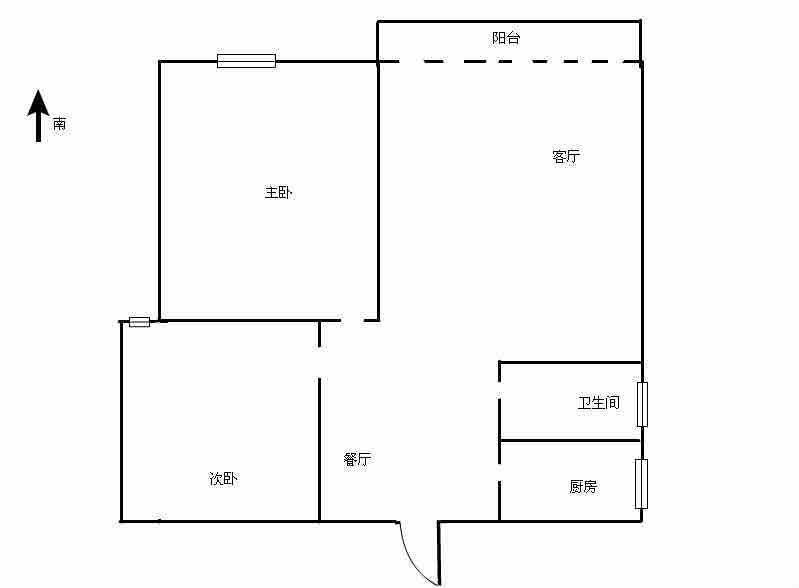 梅花新村,2室2厅1卫1阳台76㎡,阔绰客厅,超大阳台8