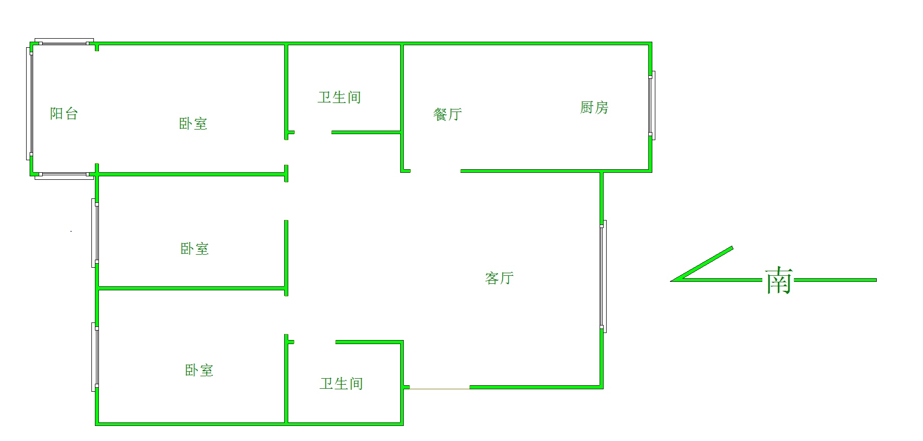 城区城区毛坯3室2厅2卫二手房出售11