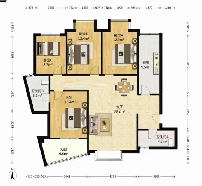 新城区建工路普通4室2厅2卫二手房出售11