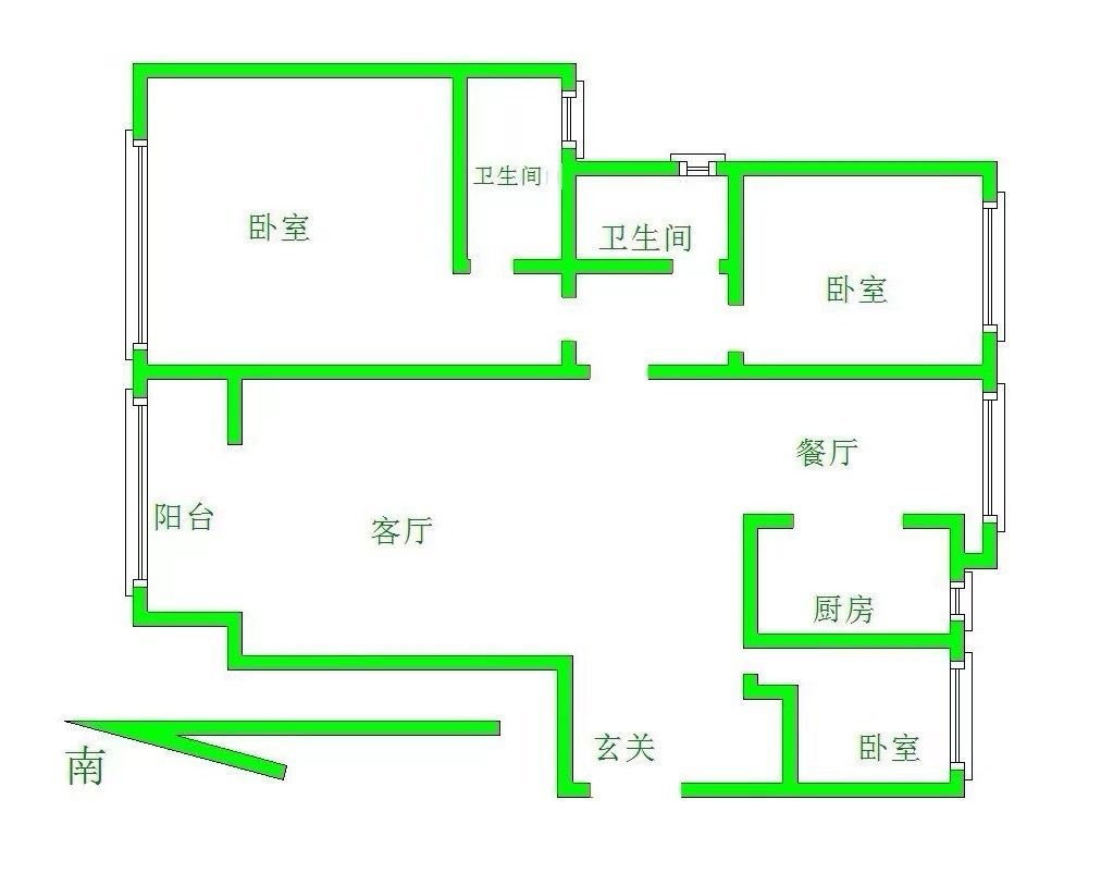 中森嘉院,中森嘉园电梯南北通透三居诚心出售9