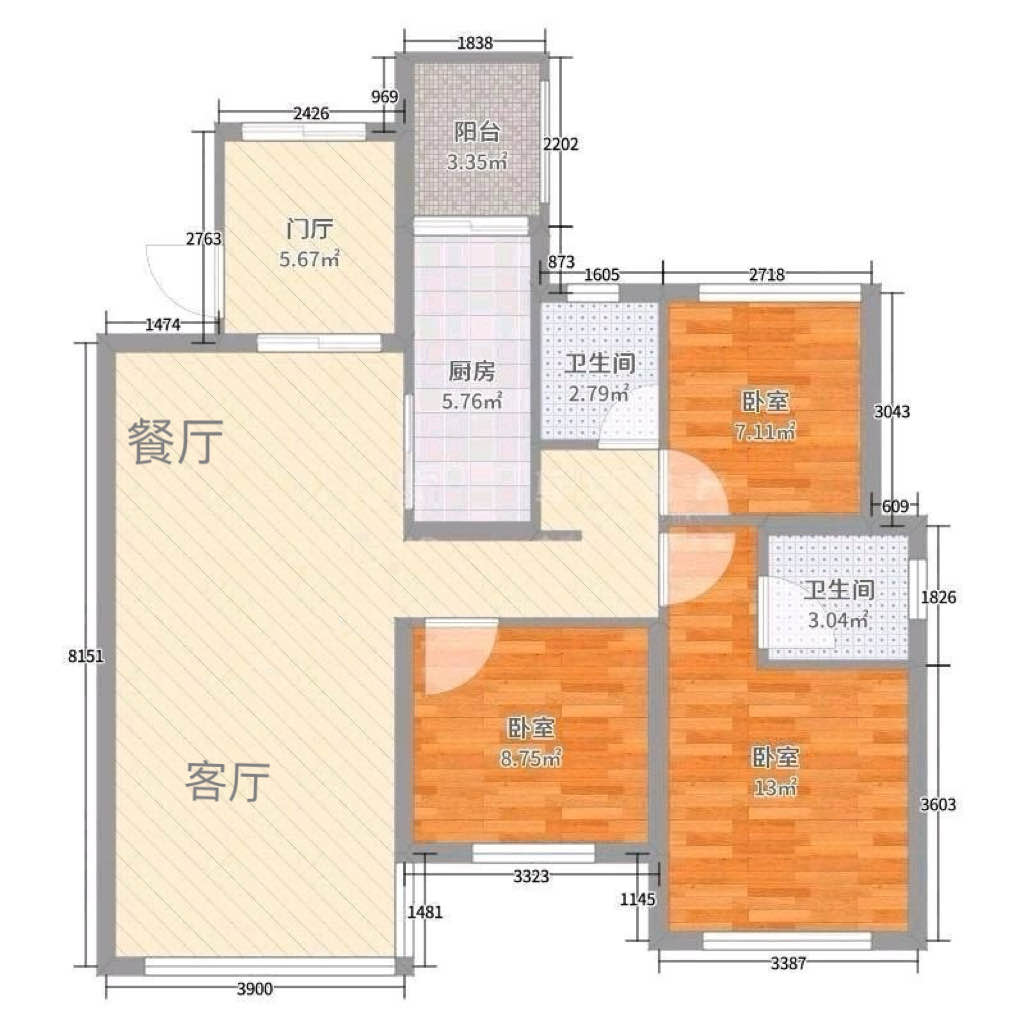 自流井区南湖毛坯3室2厅2卫二手房出售14