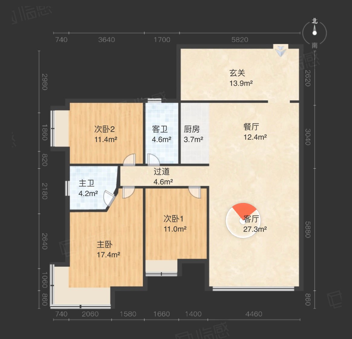 梅江区江南豪装3室2厅2卫二手房出售15