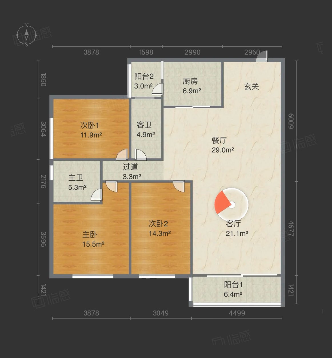 梅江区梅江精装3室2厅2卫二手房出售14