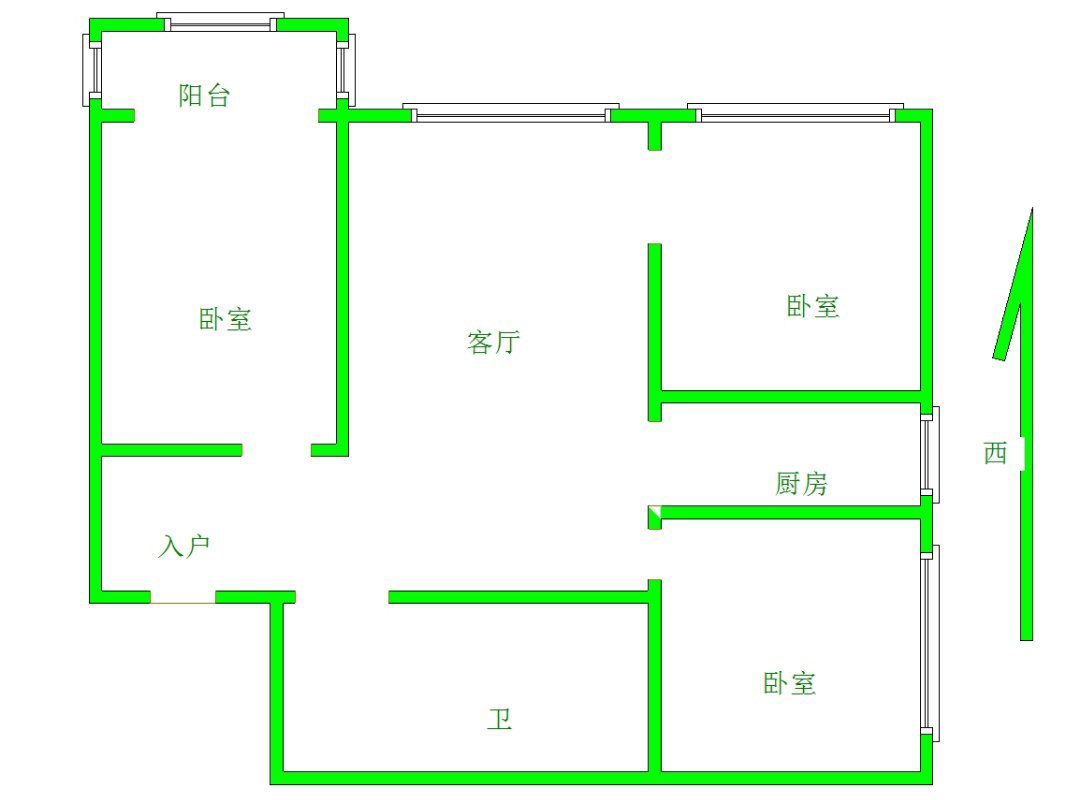 城区城南精装3室2厅1卫二手房出售10