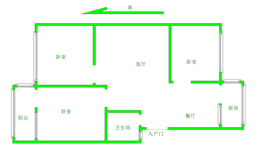 城区城中精装3室2厅1卫二手房出售11