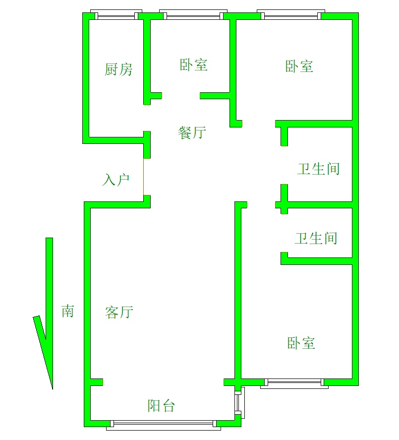 城区城北精装3室2厅2卫二手房出售11