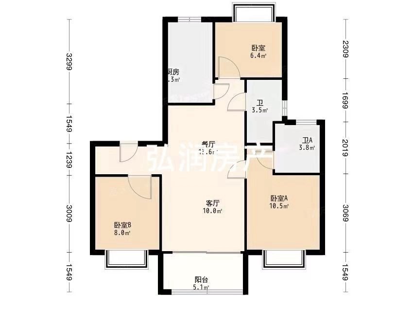 市辖区城南精装4室2厅1卫二手房出售6