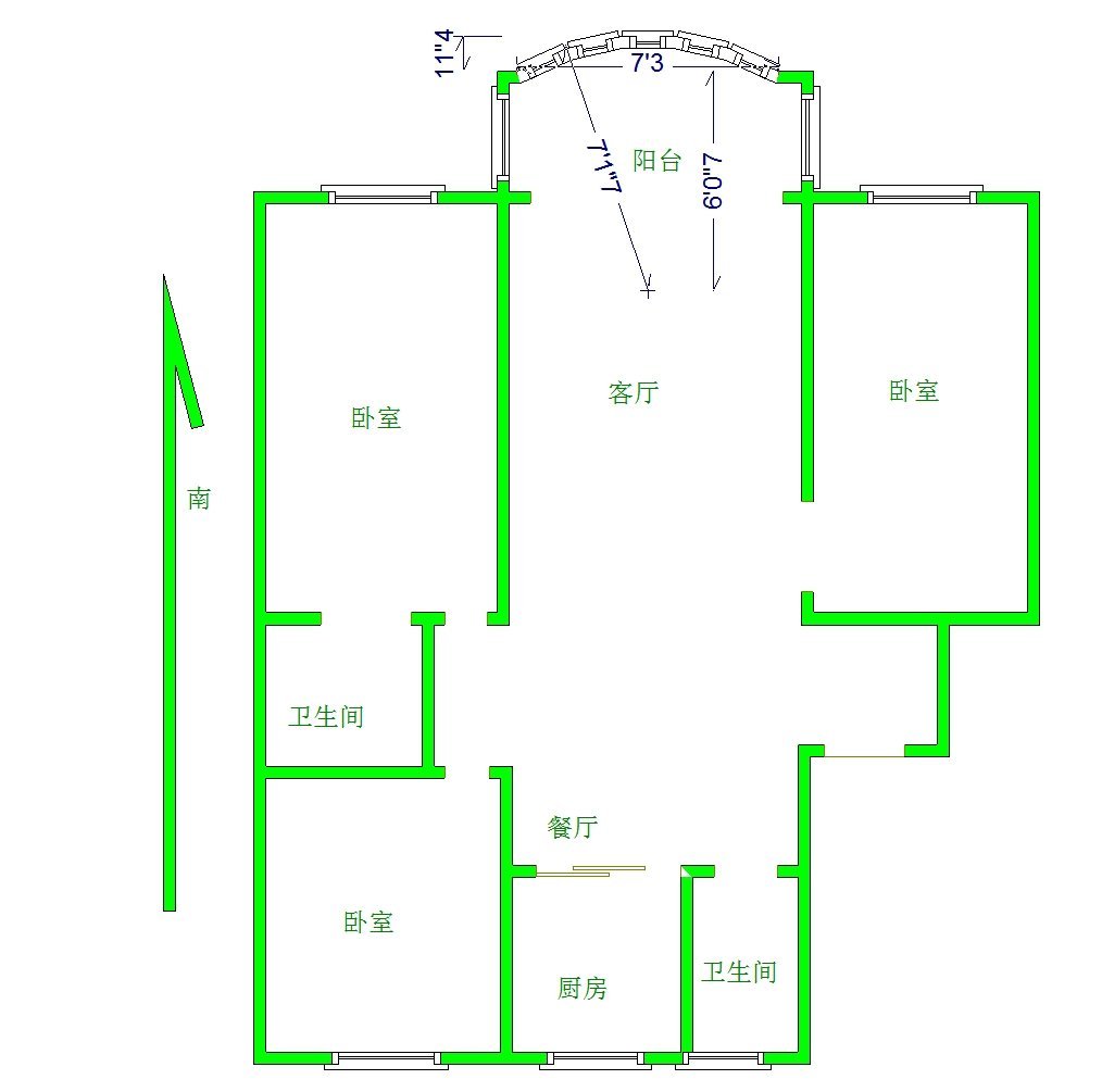 城区城北普通3室2厅2卫二手房出售11