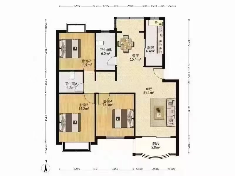 闵行区老闵行精装3室2厅2卫二手房出售14