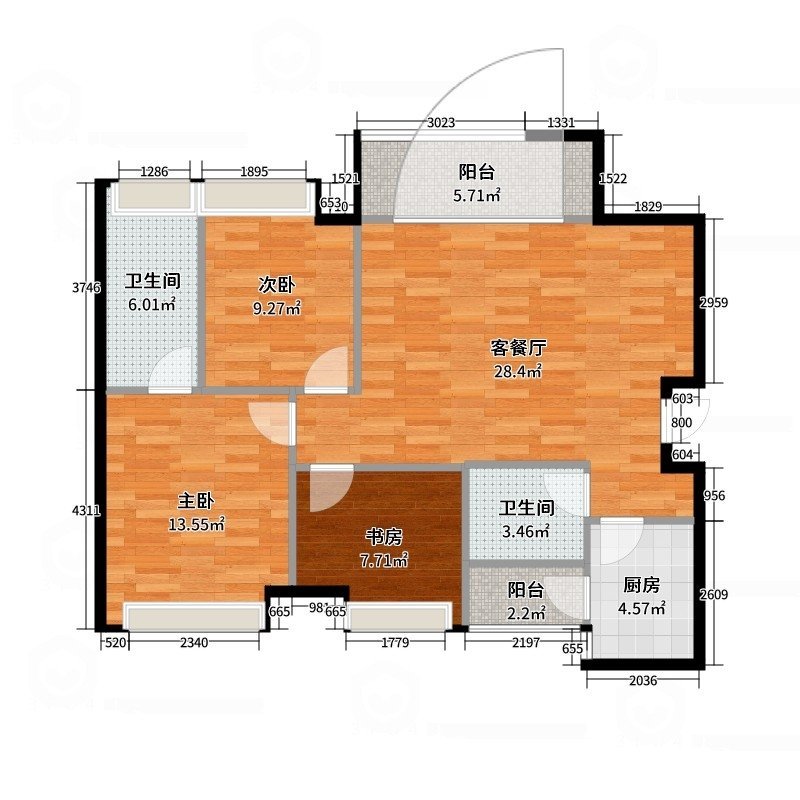 保利香槟光华3室2厅2卫精装出租9