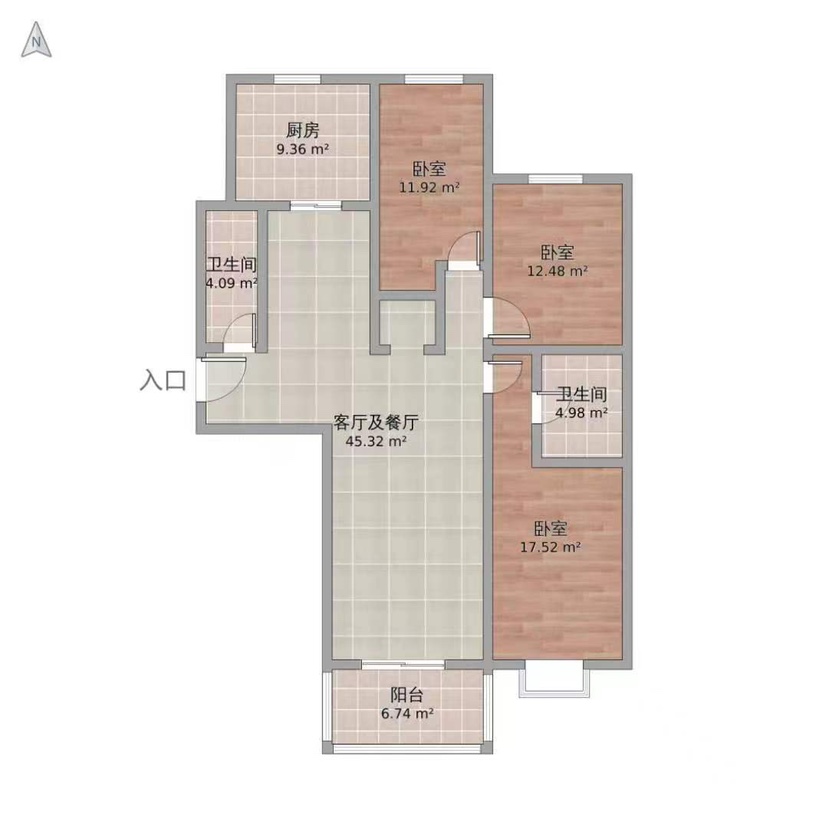 麒麟区北片区毛坯3室2厅2卫二手房出售12