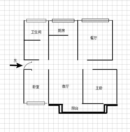 武王小区,武王小区三室二厅一卫精装修拎包入住 户型方正10