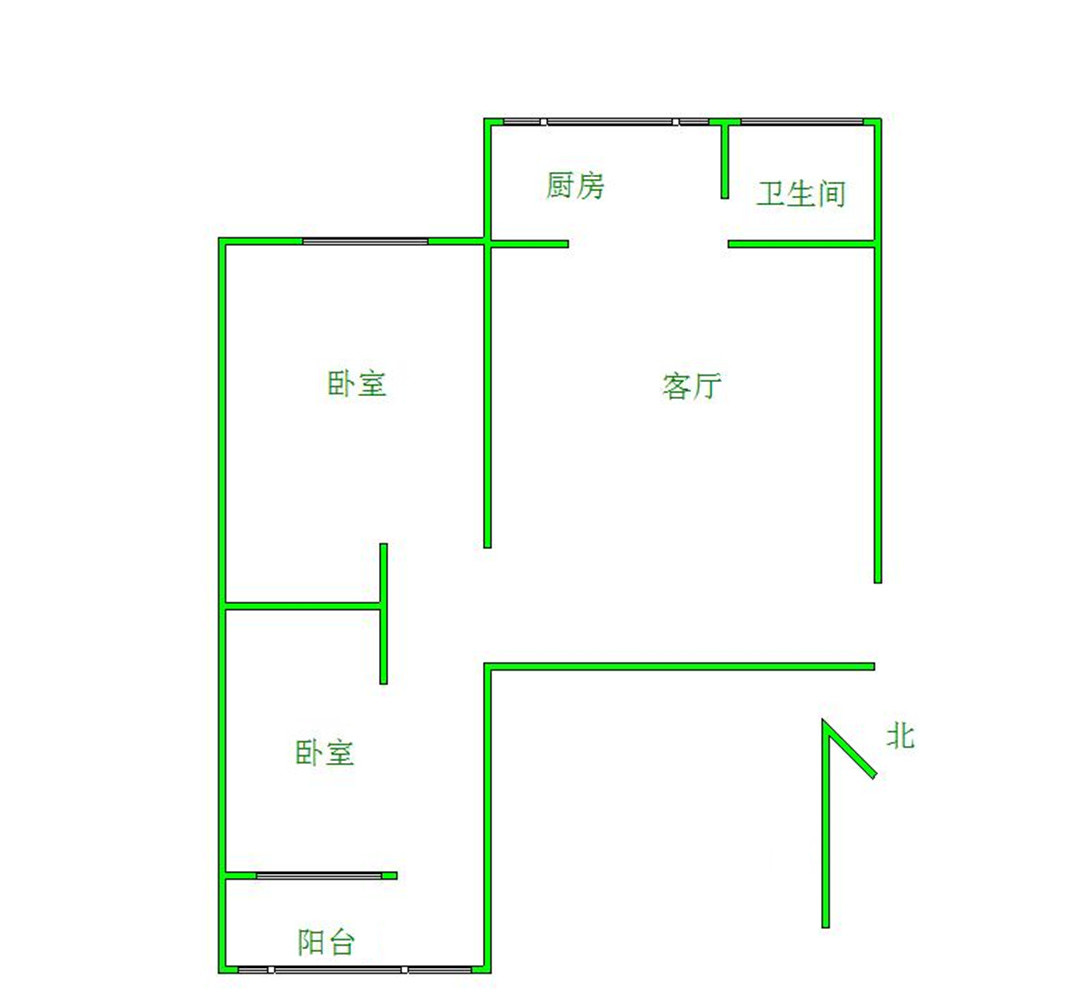 新华村,2室1厅1卫1阳台75㎡,阔绰客厅,超大阳台7