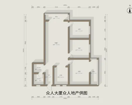 中州大厦3室2厅2卫朝东北豪装