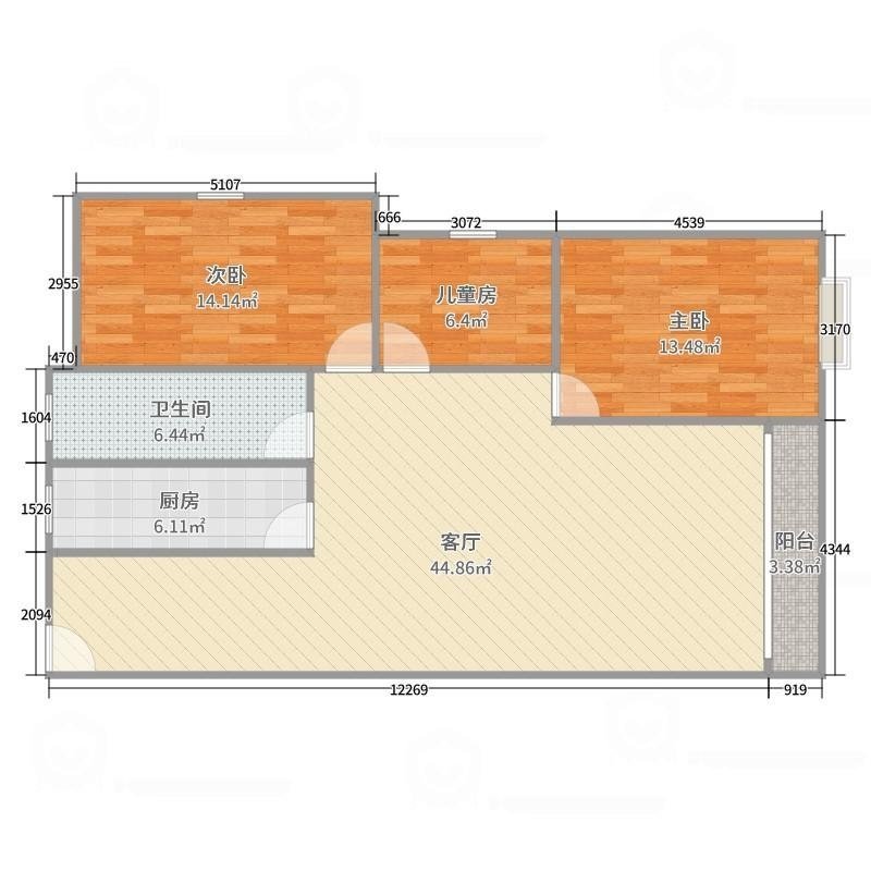 麒麟区东片区毛坯3室2厅2卫二手房出售13