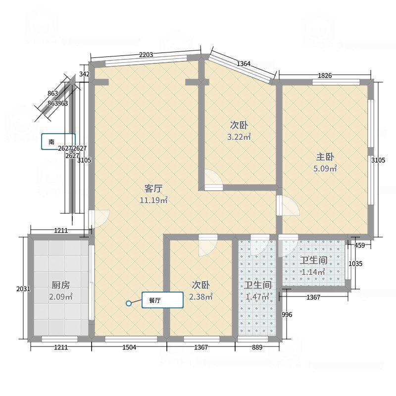 东胜区城南精装3室2厅2卫二手房出售14