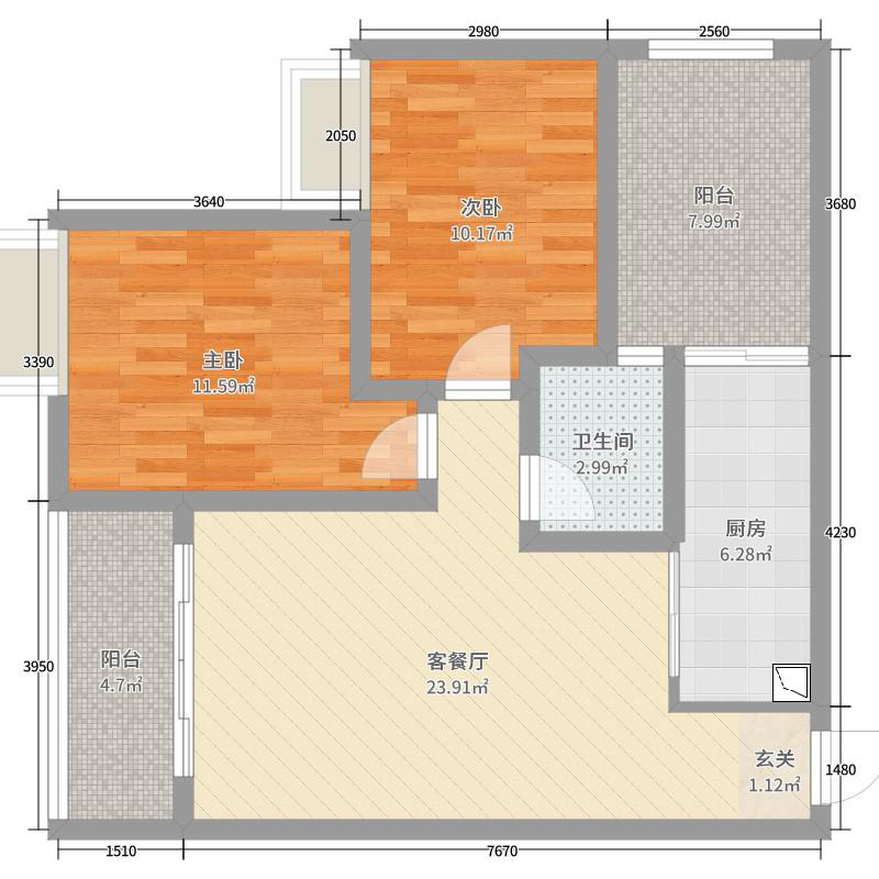 汇川区汇川精装2室2厅1卫二手房出售10