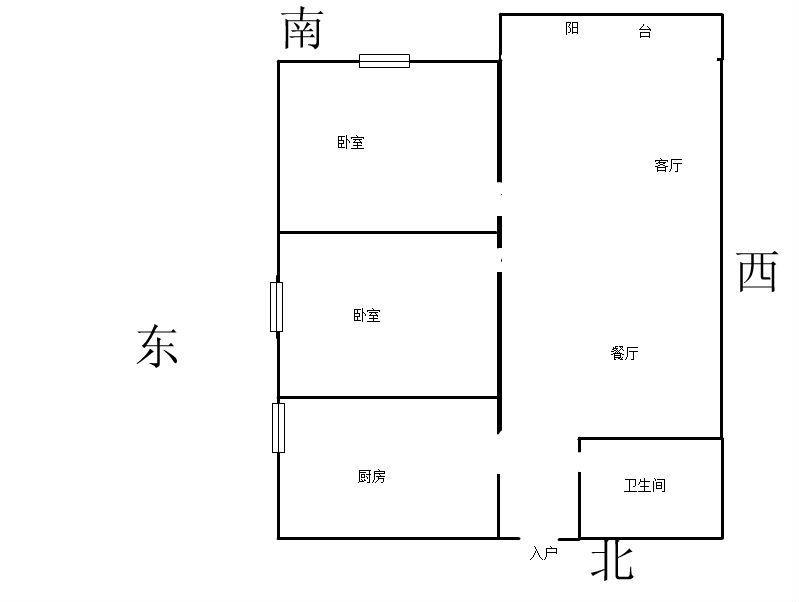 隆源花园2室2厅1卫朝南北普通出租10