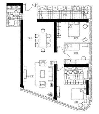 财富中心公寓,H户型打破底价，大三居室朝向特别好12