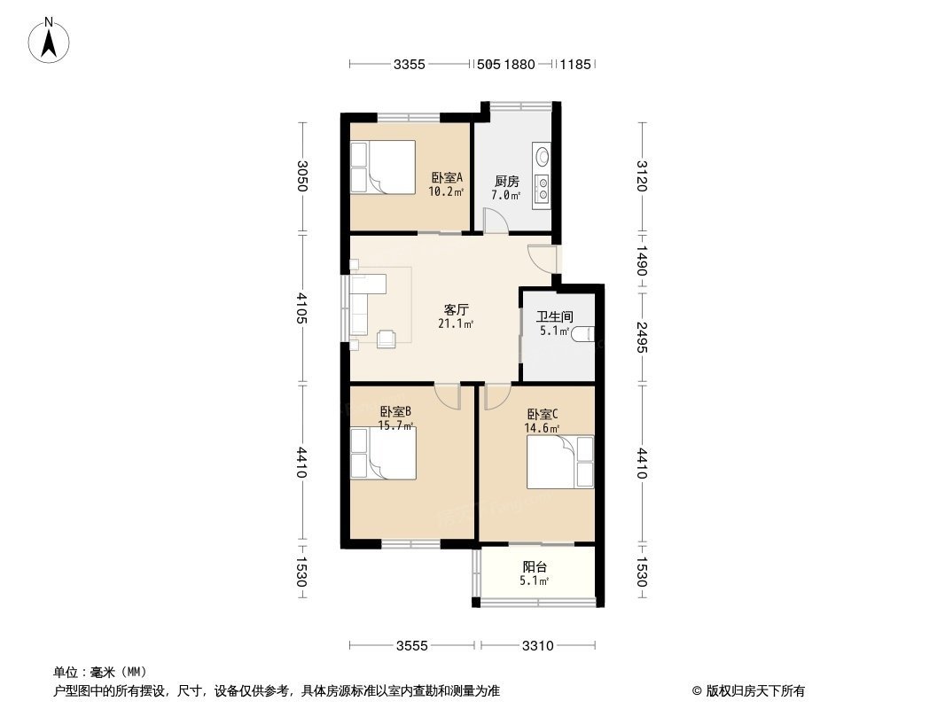 河畔阳光A区 精装修三房两厅两卫 拎包入住 家电家具齐全-锦美河畔阳光A区二手房价