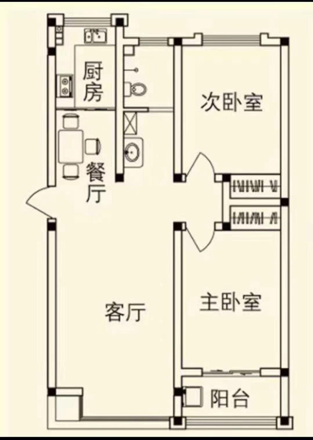 京虹广场2室2厅1卫朝南北精装出租12