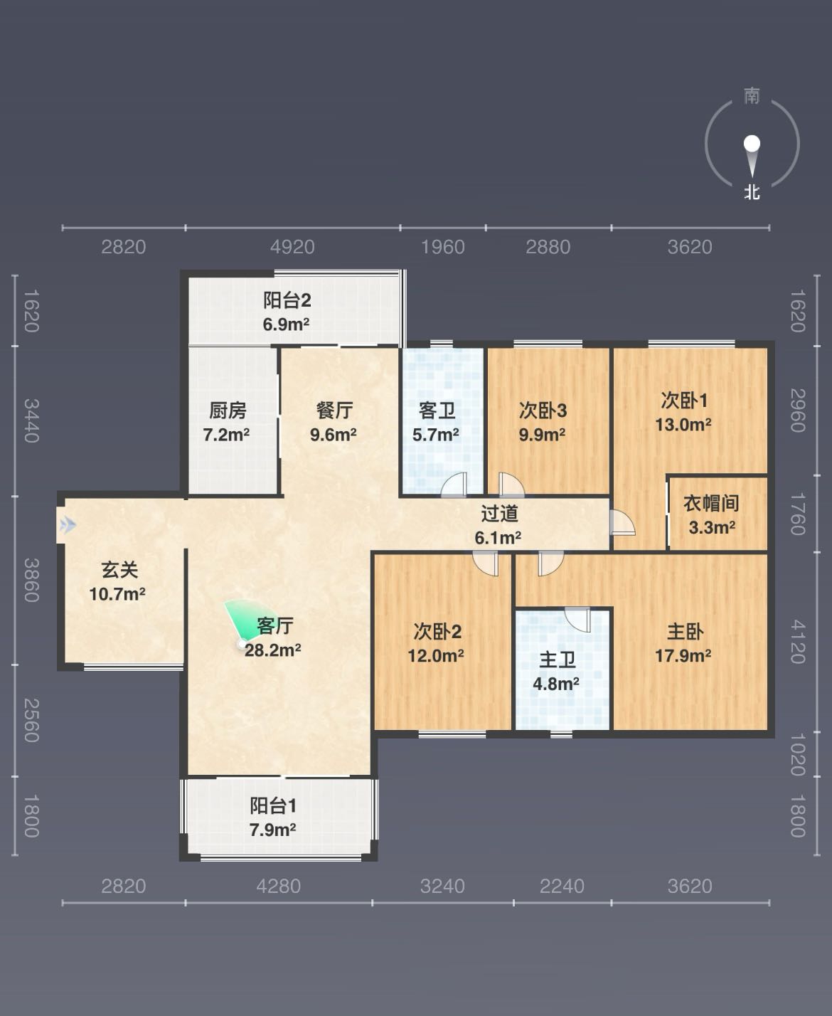 鸿都帝景湾,鸿都帝景湾南北通透四房2卫 自住装修保养好，阳台可以晒到太阳13