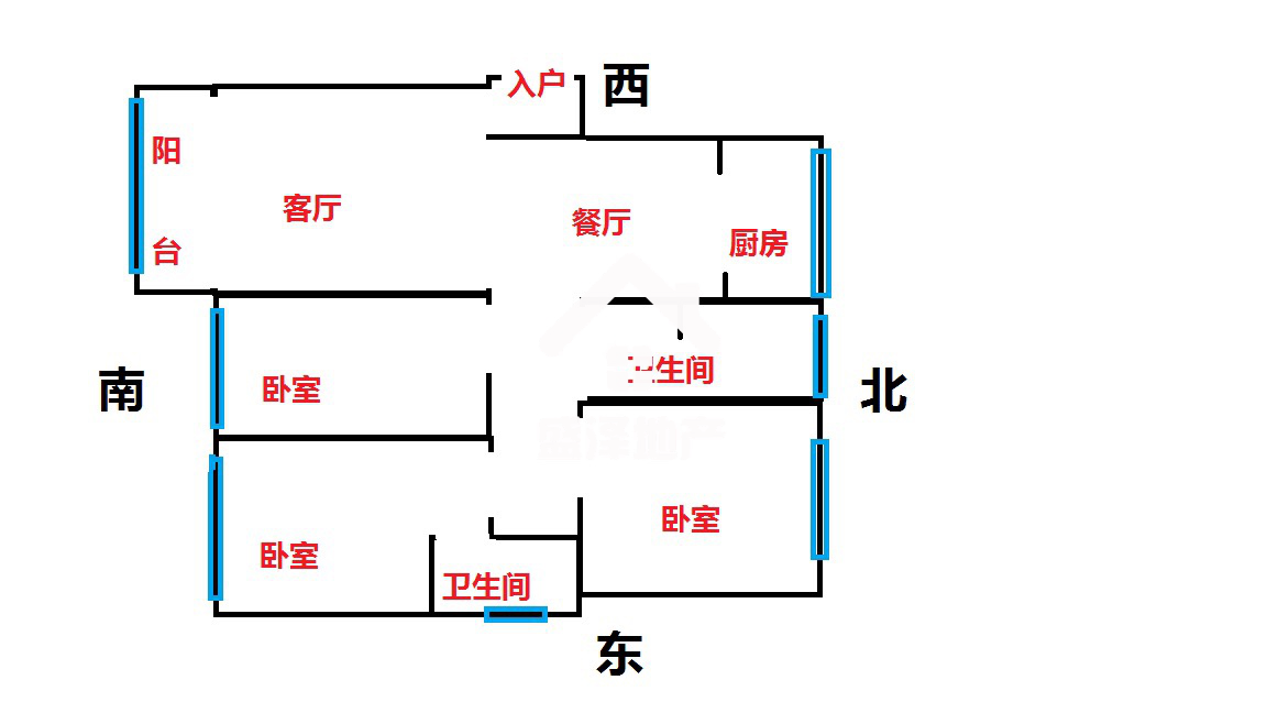 梁园区清凉寺精装3室2厅2卫二手房出售11