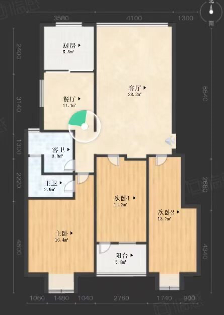 新罗区西城片毛坯3室2厅2卫二手房出售9