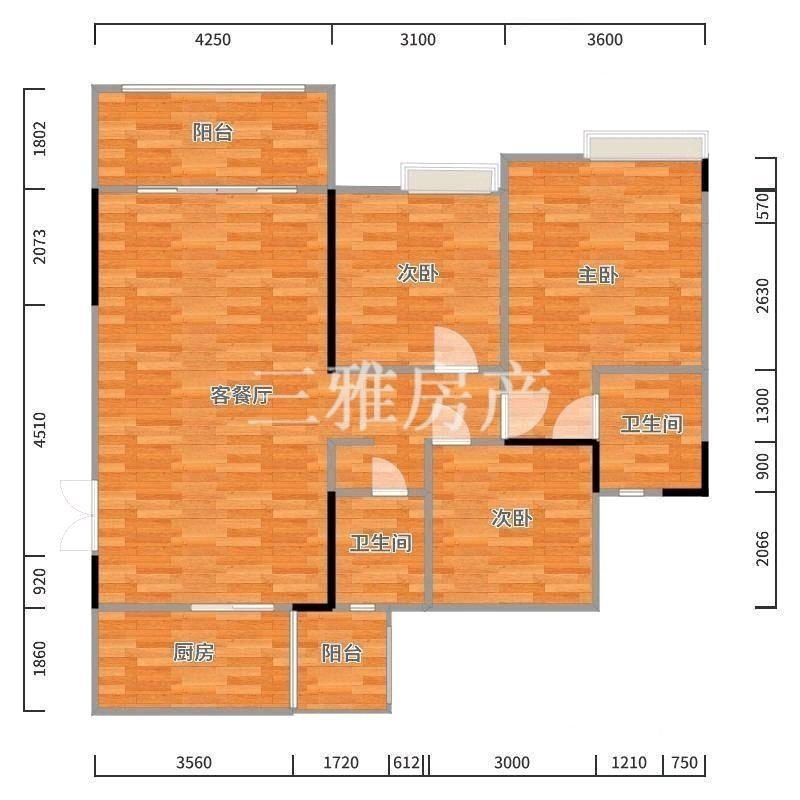 雨城区城南精装3室2厅2卫二手房出售12