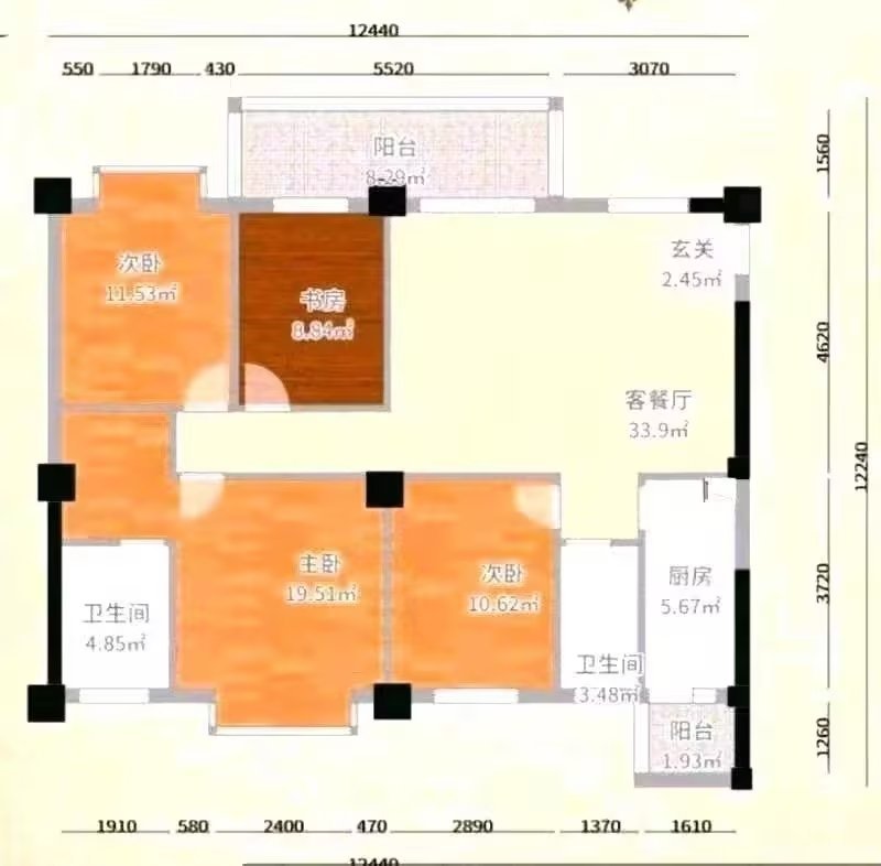 麒麟区东片区毛坯4室2厅2卫二手房出售10