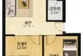 羊角山小区2室2厅1卫1阳台61.71㎡7