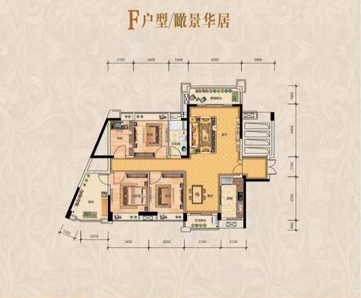 万象江山,万象江山全江景，豪装四房，带单独的书房、衣帽间13