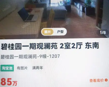 碧桂园观澜苑2室1厅1卫朝东南精装