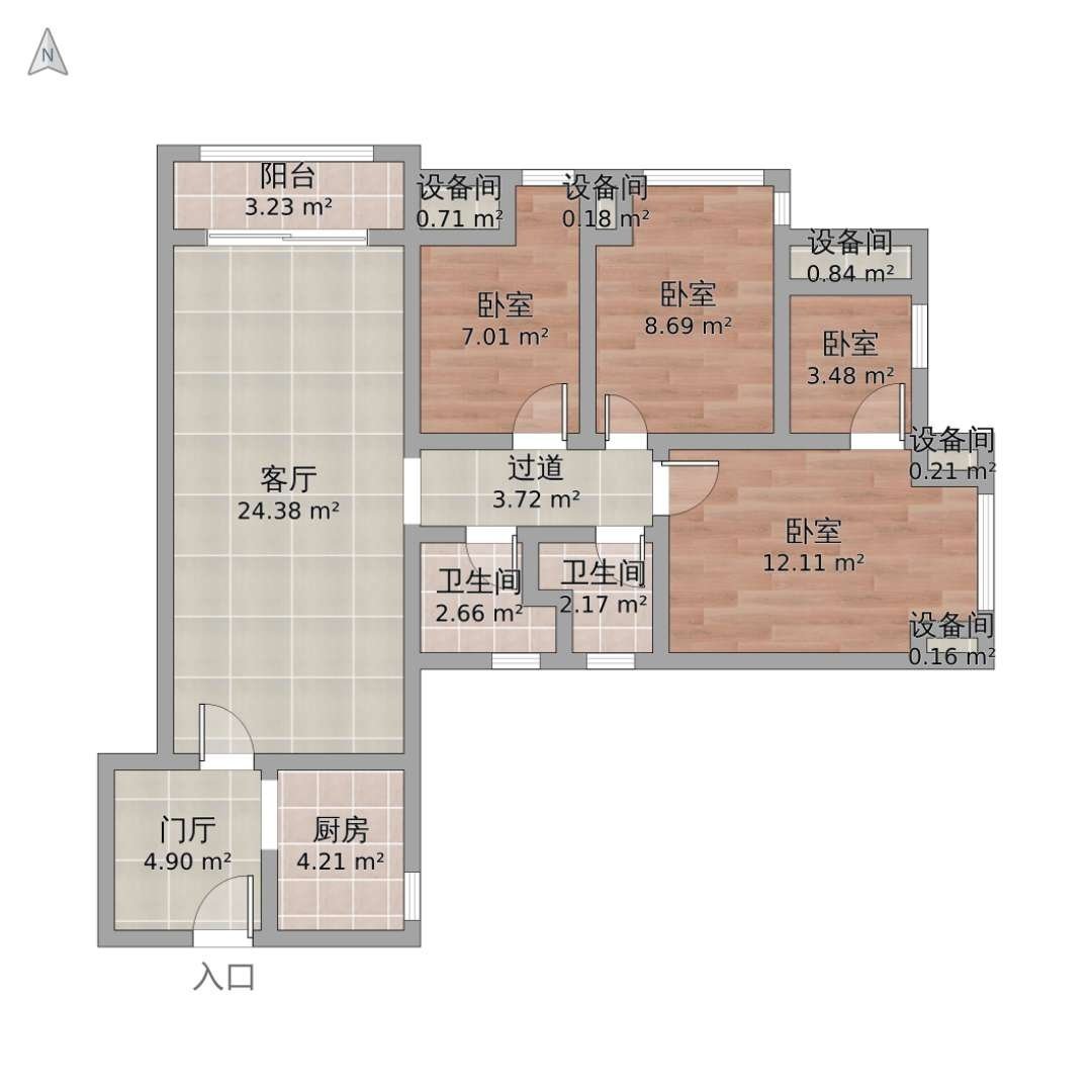 麒麟区东片区毛坯4室2厅2卫二手房出售11
